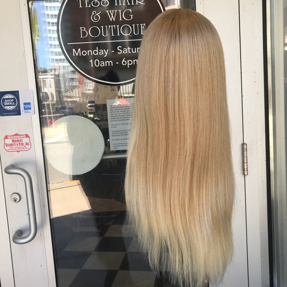 27/613 Blonde wig  human hair bangs Long 2020 main image 7